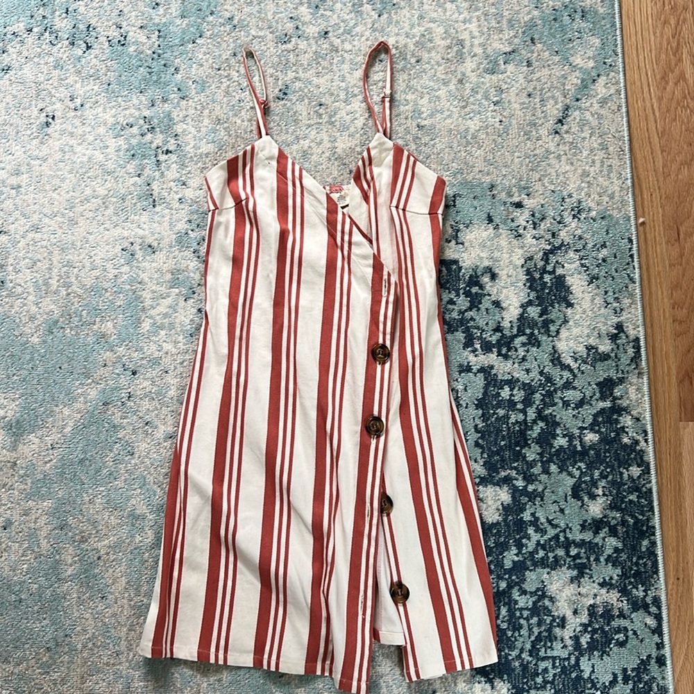 orange/red and white striped dress. Bought at urban outfitters. Size medium
